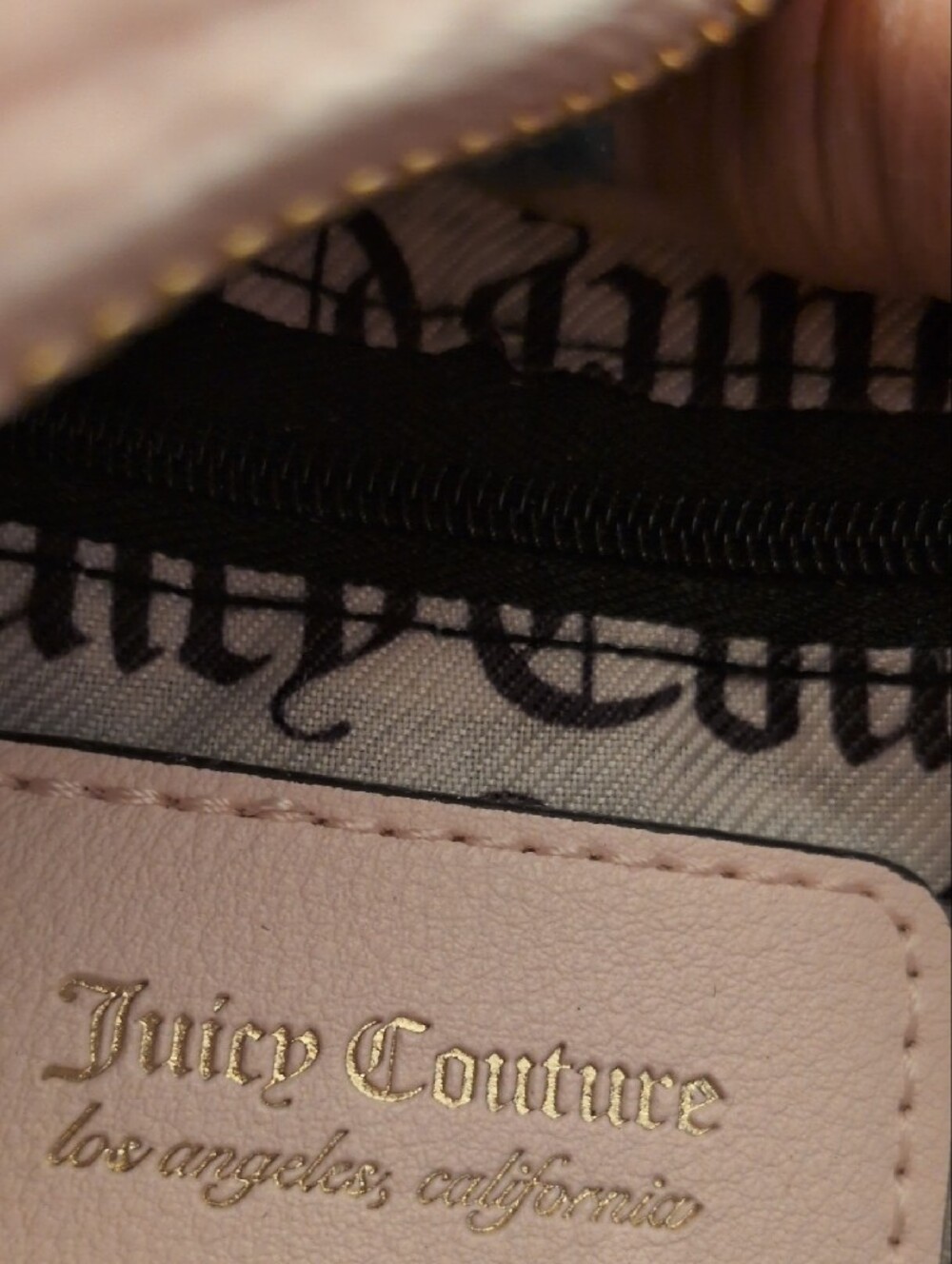 Juicy Couture Light Pink Velvety Embroidered Crest Crossbody Bag - Picture 10 of 13